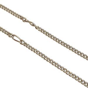 Vintage Monet Silver Tone Oval Station Necklace Figaro Chain